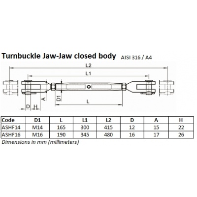 ashf turnbuckle